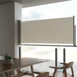 MAISON EXCLUSIVE - Auvent latéral rétractable de patio 100 x 300 cm blanc cassé
