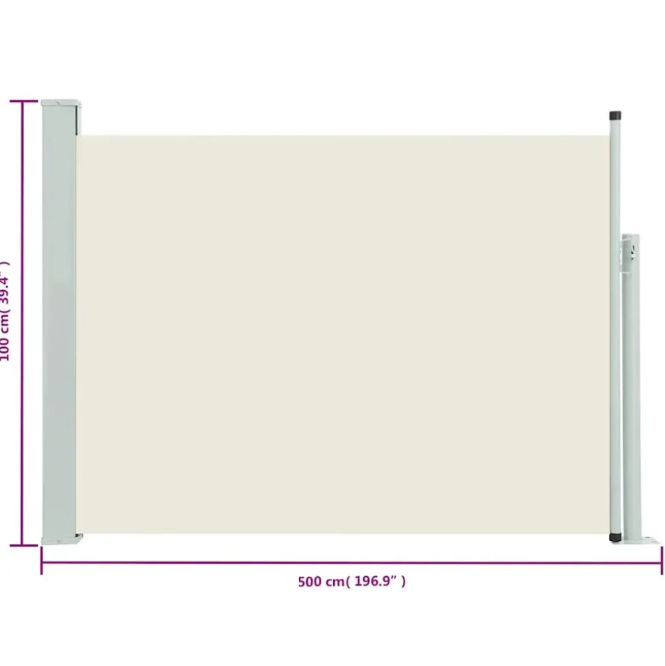 MAISON EXCLUSIVE - Auvent latéral rétractable de patio 100x500 cm crème