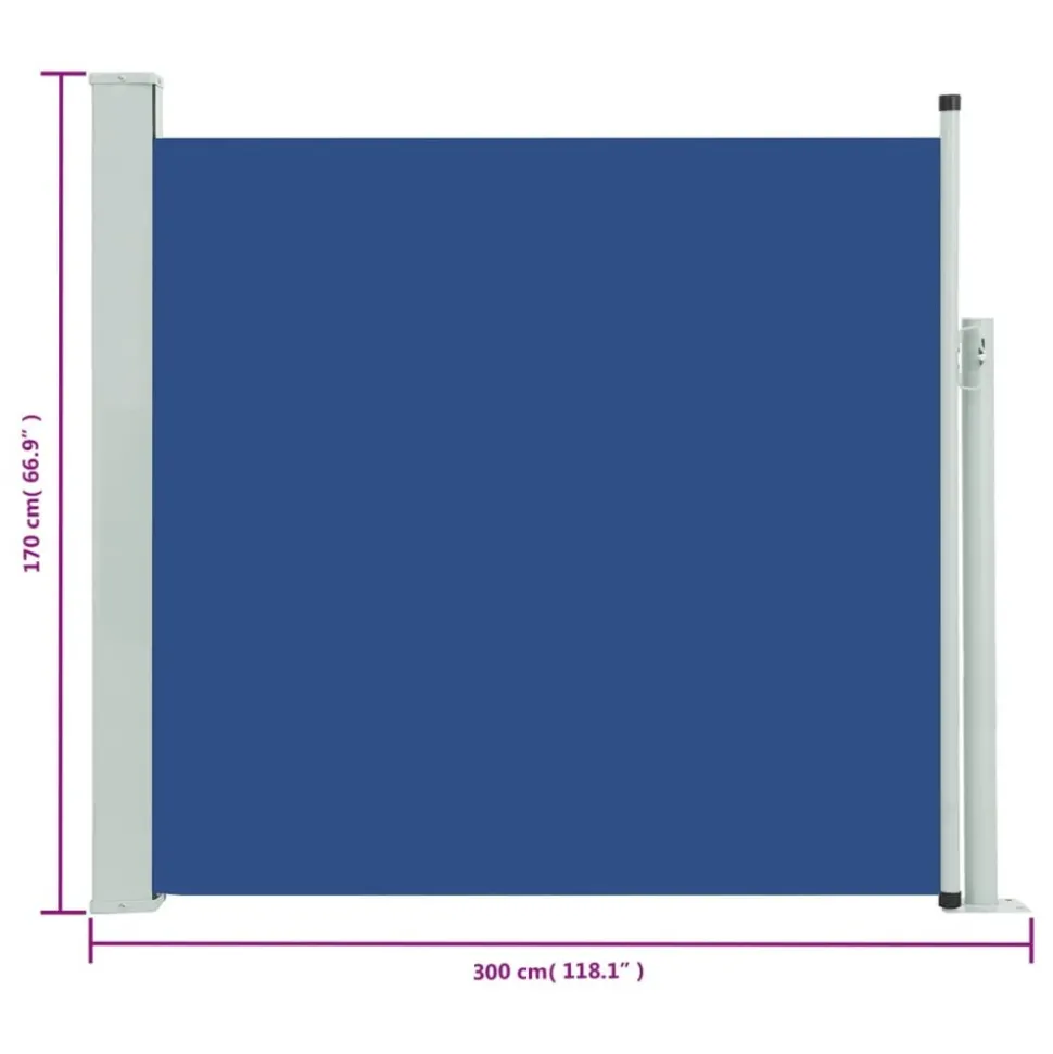 MAISON EXCLUSIVE - Auvent latéral rétractable de patio 170x300 cm bleu