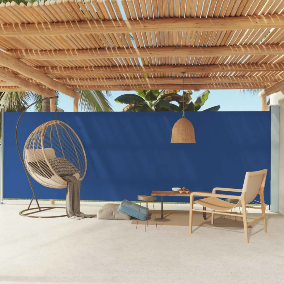 MAISON EXCLUSIVE - Auvent latéral rétractable de patio 180x600 cm bleu