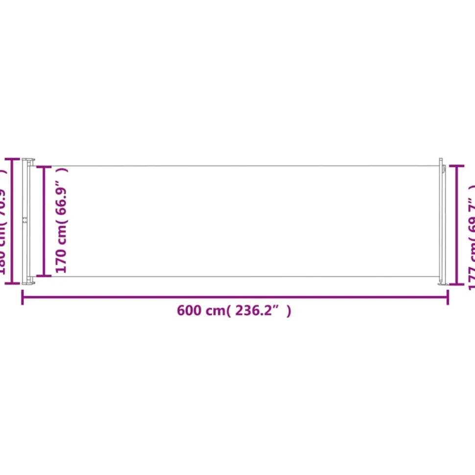 MAISON EXCLUSIVE - Auvent latéral rétractable de patio 180x600 cm bleu