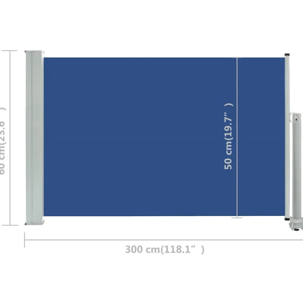 MAISON EXCLUSIVE - Auvent latéral rétractable de patio 60x300 cm bleu