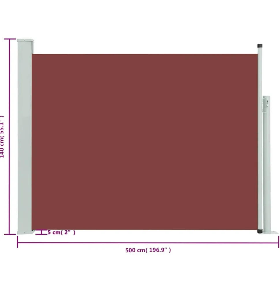 MAISON EXCLUSIVE - Auvent latéral rétractable de patio 140x500 cm marron