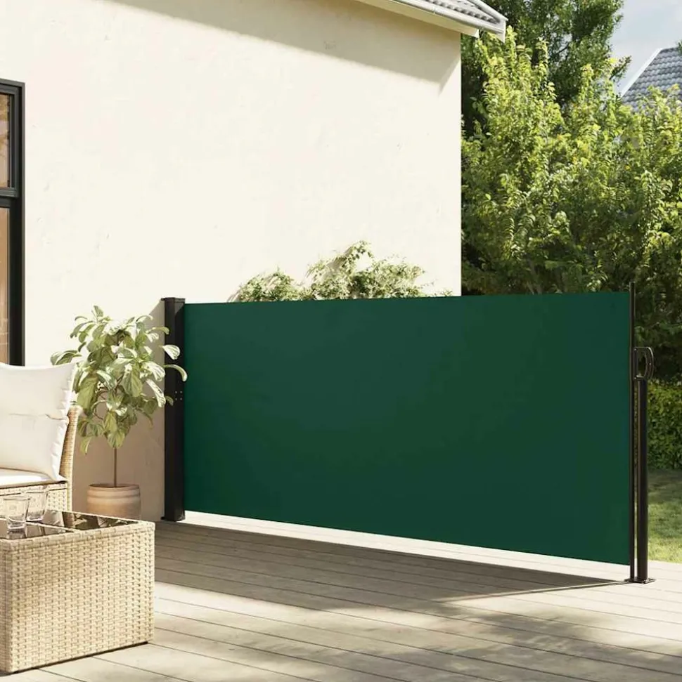 MAISON EXCLUSIVE - Auvent latéral rétractable vert foncé 140x600 cm