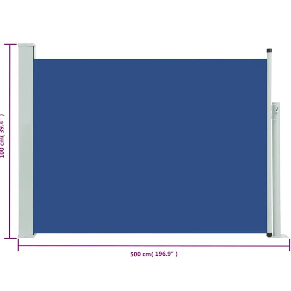 MAISON EXCLUSIVE - Auvent latéral rétractable de patio 100x500 cm bleu