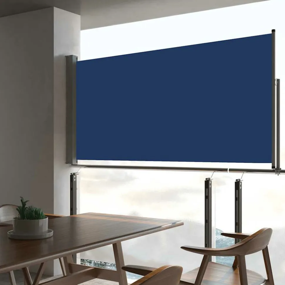 MAISON EXCLUSIVE - Auvent latéral rétractable de patio 80x300 cm bleu