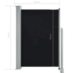 MAISON EXCLUSIVE - Auvent latéral rétractable de patio 120 x 300 cm noir