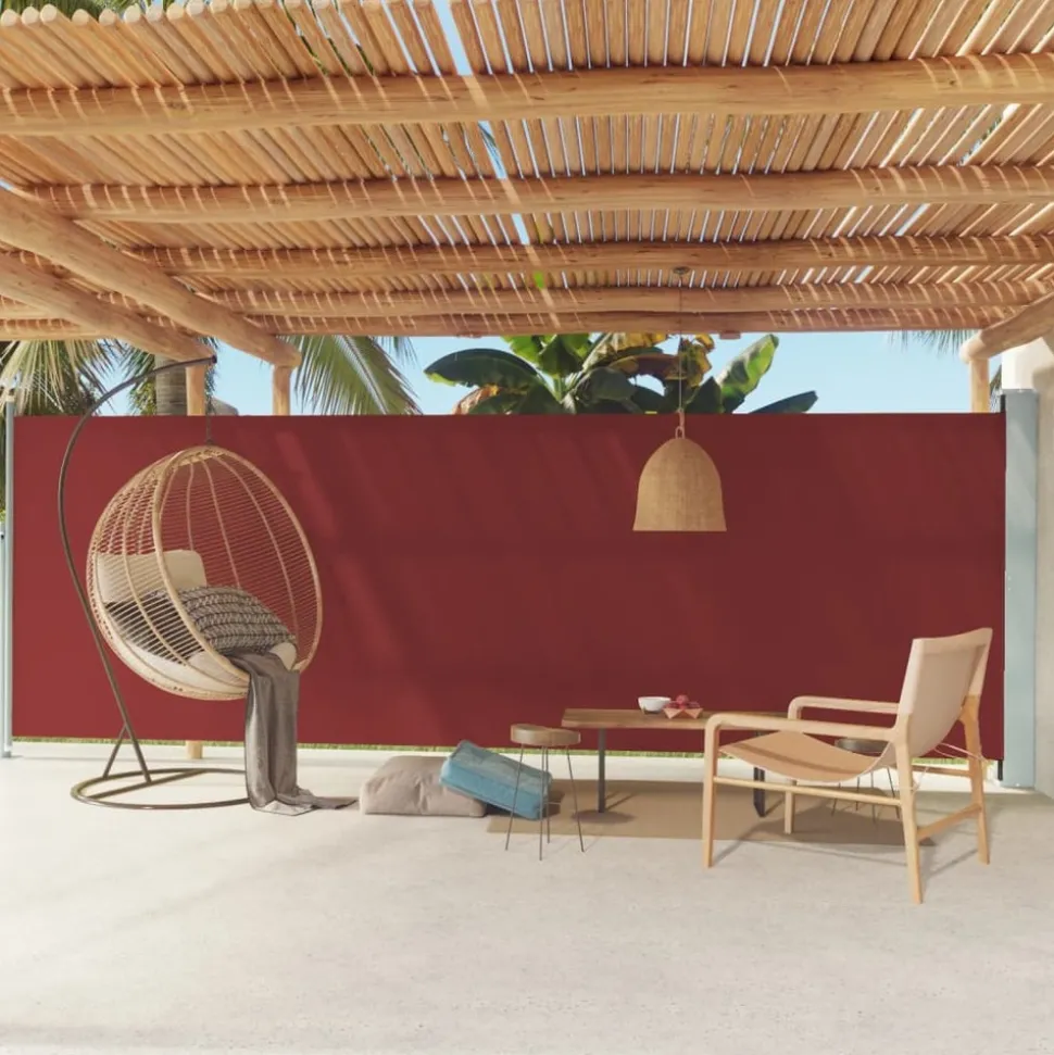 MAISON EXCLUSIVE - Auvent latéral rétractable de patio 180x600 cm rouge