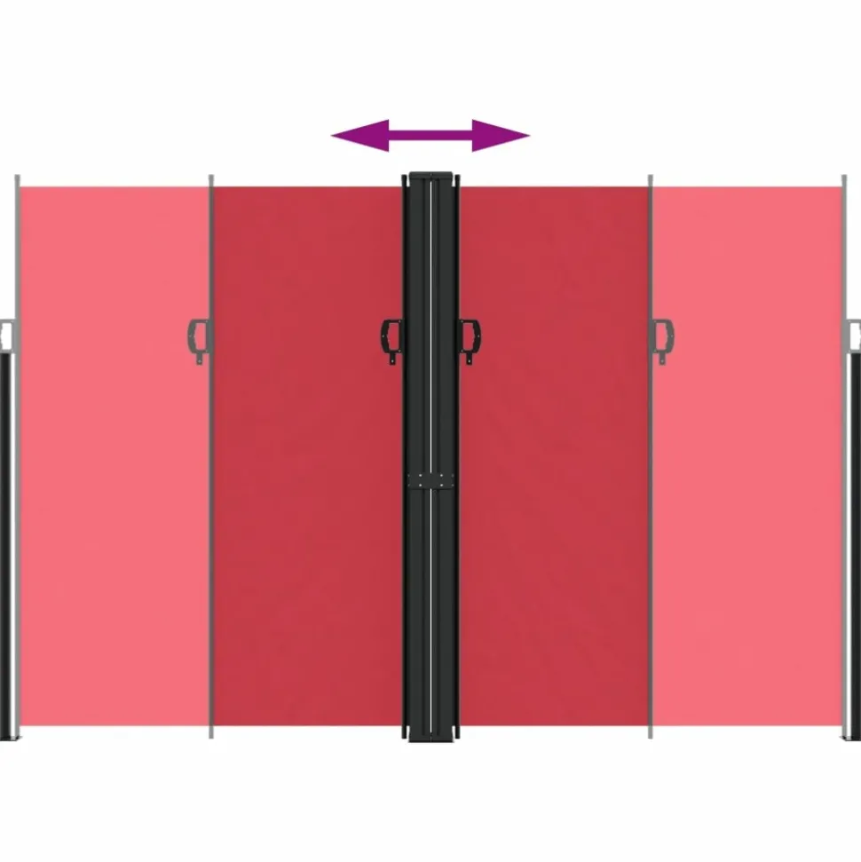 MAISON EXCLUSIVE - Auvent latéral rétractable rouge 220x1200 cm