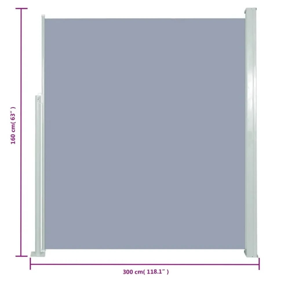MAISON EXCLUSIVE - Auvent latéral rétractable de patio 160x300 cm gris