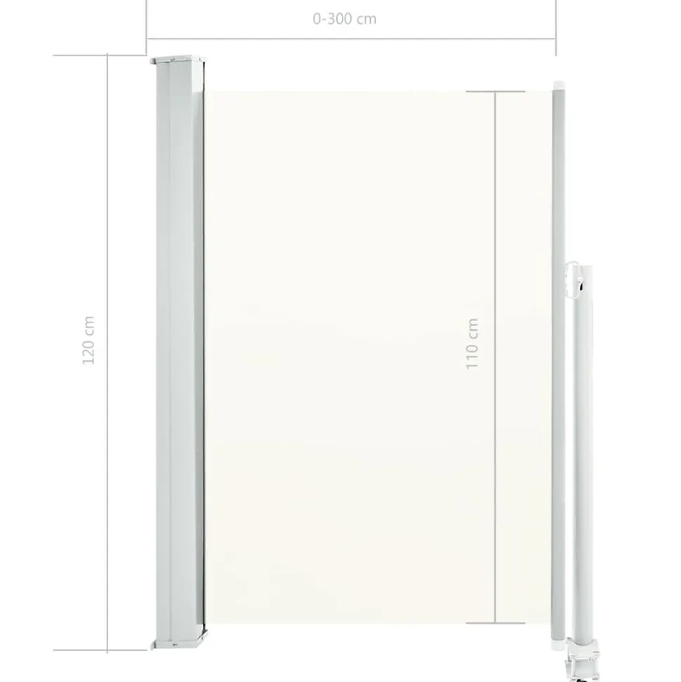 MAISON EXCLUSIVE - Auvent latéral rétractable de patio 120 x 300 cm blanc cassé