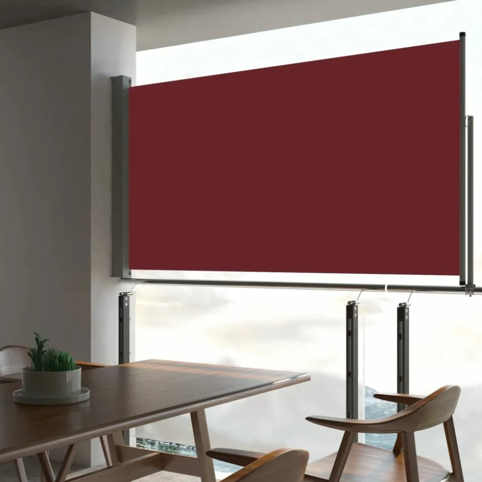 MAISON EXCLUSIVE - Auvent latéral rétractable de patio 160x300 cm rouge