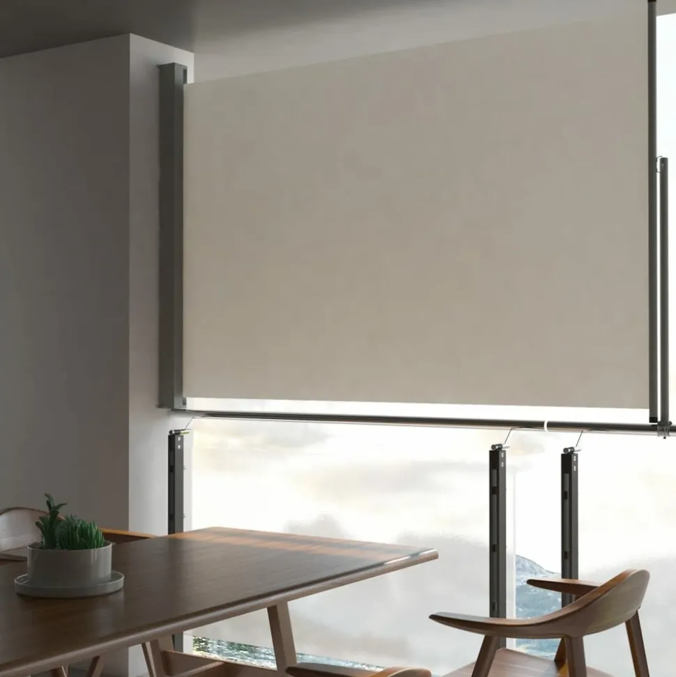 MAISON EXCLUSIVE - Auvent latéral rétractable de patio 160 x 300 cm blanc cassé