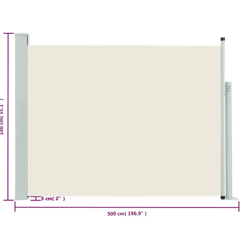 MAISON EXCLUSIVE - Auvent latéral rétractable de patio 140x500 cm crème