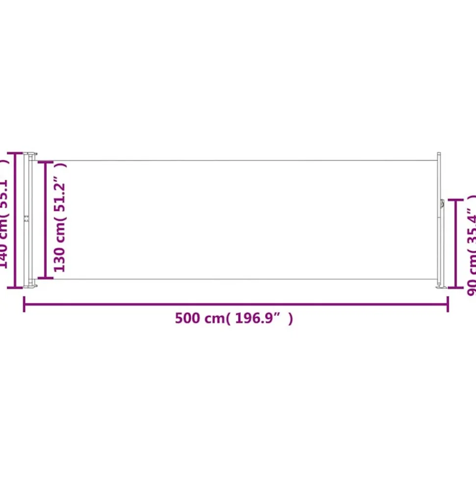 MAISON EXCLUSIVE - Auvent latéral rétractable de patio 140x500 cm gris