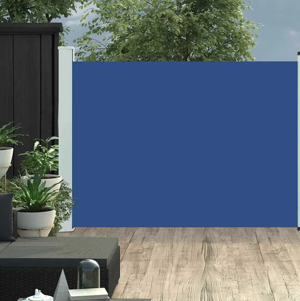 MAISON EXCLUSIVE - Auvent latéral rétractable de patio 120x500 cm bleu