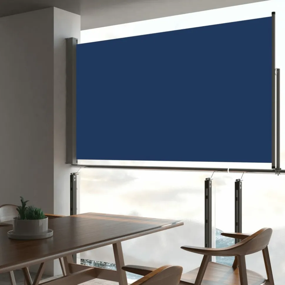 MAISON EXCLUSIVE - Auvent latéral rétractable de patio 140 x 300 cm bleu