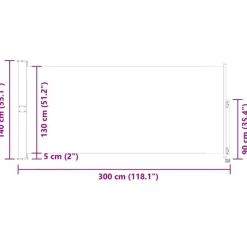 MAISON EXCLUSIVE - Auvent latéral rétractable de patio 140 x 300 cm bleu