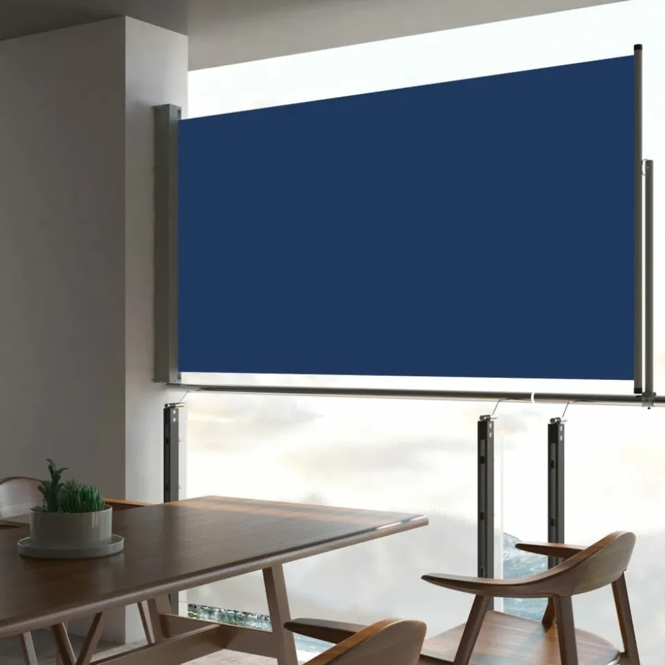 MAISON EXCLUSIVE - Auvent latéral rétractable de patio 160x300 cm bleu