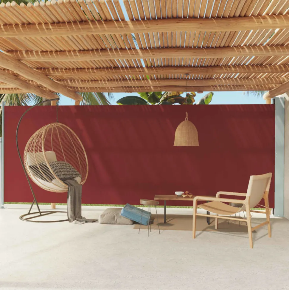 MAISON EXCLUSIVE - Auvent latéral rétractable de patio 200x600 cm rouge