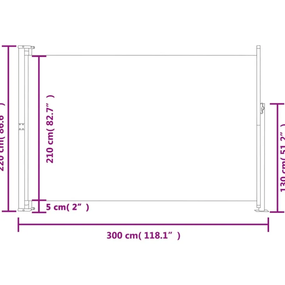 MAISON EXCLUSIVE - Auvent latéral rétractable de patio 220x300 cm rouge