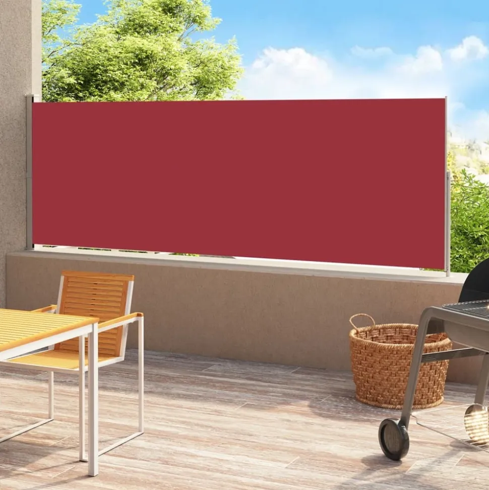MAISON EXCLUSIVE - Auvent latéral rétractable de patio 220x500 cm rouge