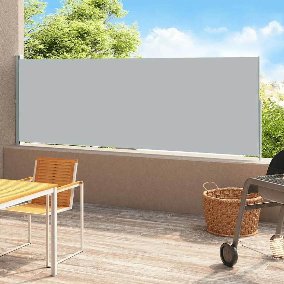 MAISON EXCLUSIVE - Auvent latéral rétractable de patio 180x500 cm gris