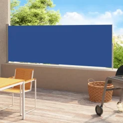 MAISON EXCLUSIVE - Auvent latéral rétractable de patio 220x500 cm bleu
