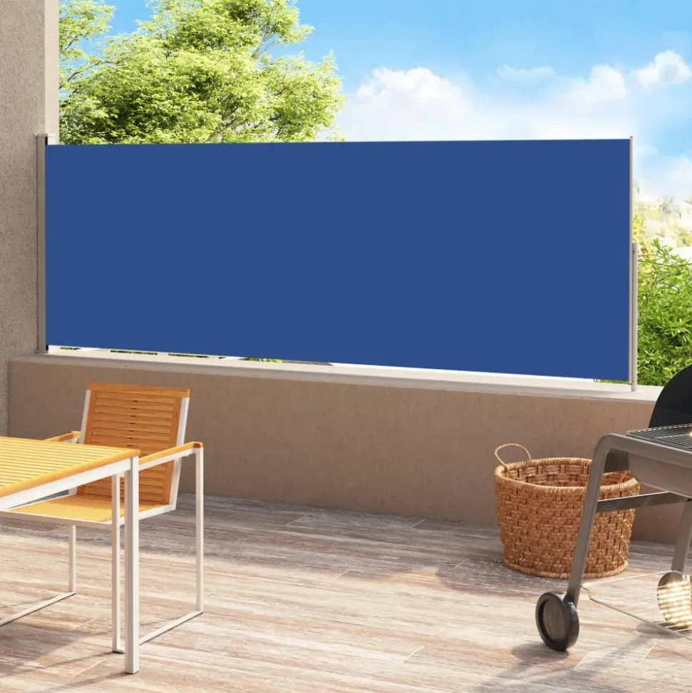 MAISON EXCLUSIVE - Auvent latéral rétractable de patio 220x500 cm bleu