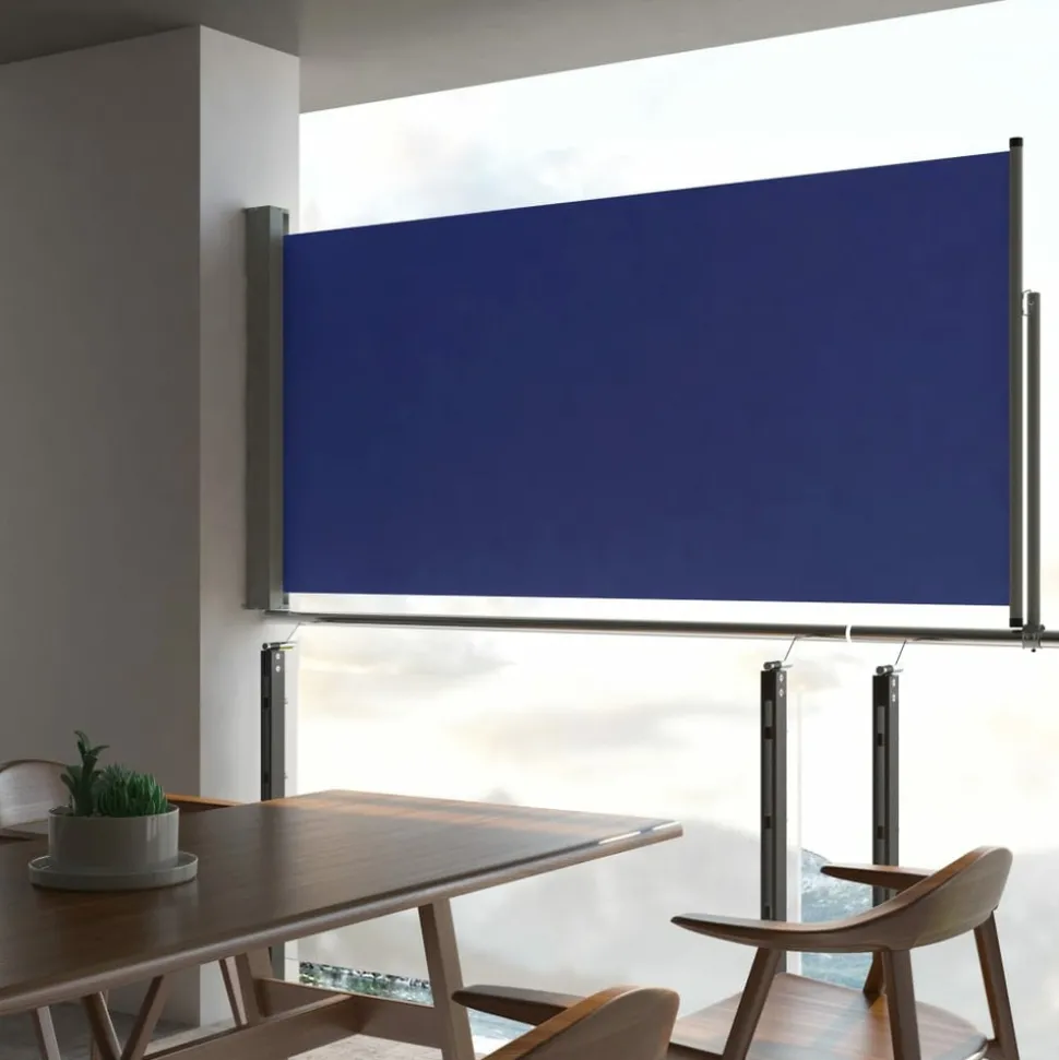 MAISON EXCLUSIVE - Auvent latéral rétractable de patio 120x300 cm bleu