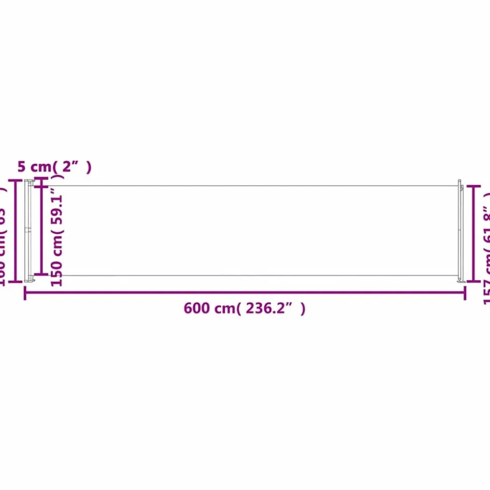 MAISON EXCLUSIVE - Auvent latéral rétractable de patio 600x160 cm crème