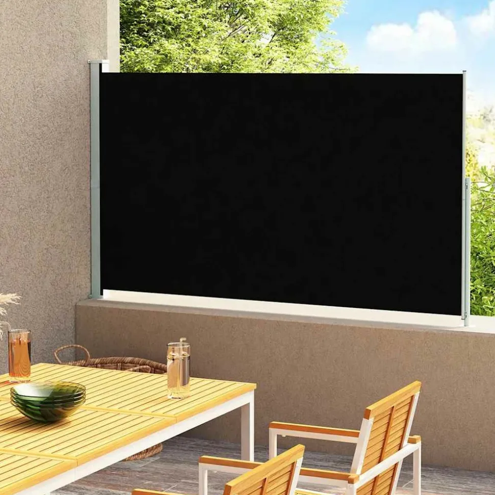 MAISON EXCLUSIVE - Auvent latéral rétractable de patio 200x300 cm noir