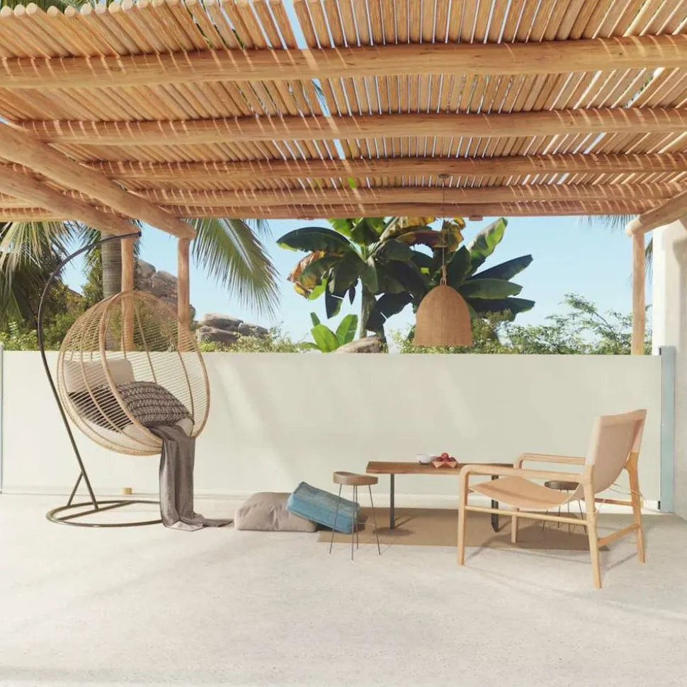 MAISON EXCLUSIVE - Auvent latéral rétractable de patio 117x600 cm crème