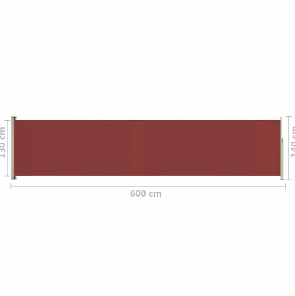 MAISON EXCLUSIVE - Auvent latéral rétractable de patio 140x600 cm rouge