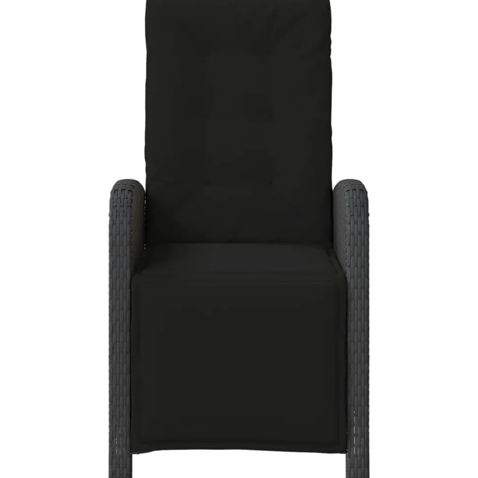 MAISON EXCLUSIVE - Chaise inclinable de jardin et repose-pied noir résine tressée