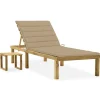 MAISON EXCLUSIVE - Chaise longue de jardin avec table et coussin pin imprégné