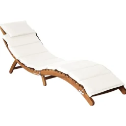 MAISON EXCLUSIVE - Chaise longue avec coussin bois d'acacia solide crème
