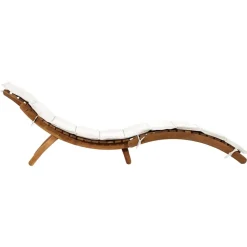 MAISON EXCLUSIVE - Chaise longue avec coussin bois d'acacia solide crème