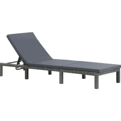 MAISON EXCLUSIVE - Chaise longue avec coussin résine tressée anthracite