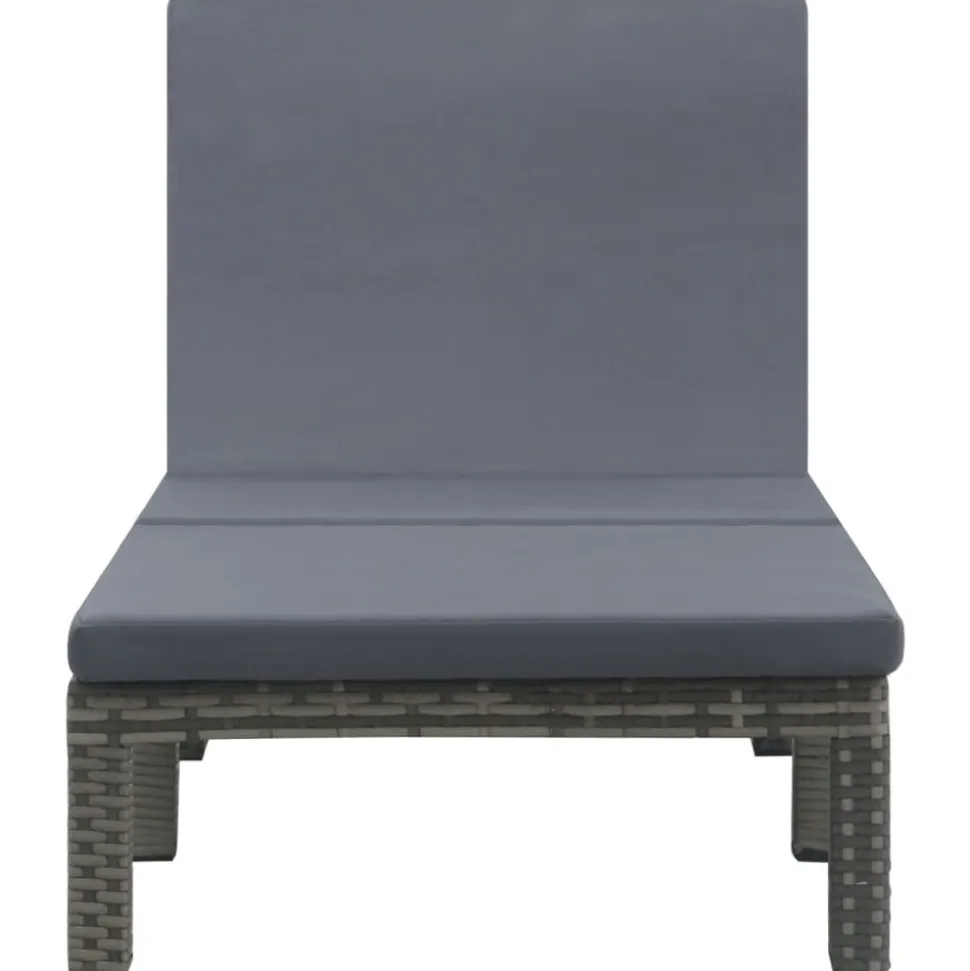 MAISON EXCLUSIVE - Chaise longue avec coussin résine tressée anthracite