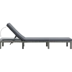 MAISON EXCLUSIVE - Chaise longue avec coussin résine tressée anthracite