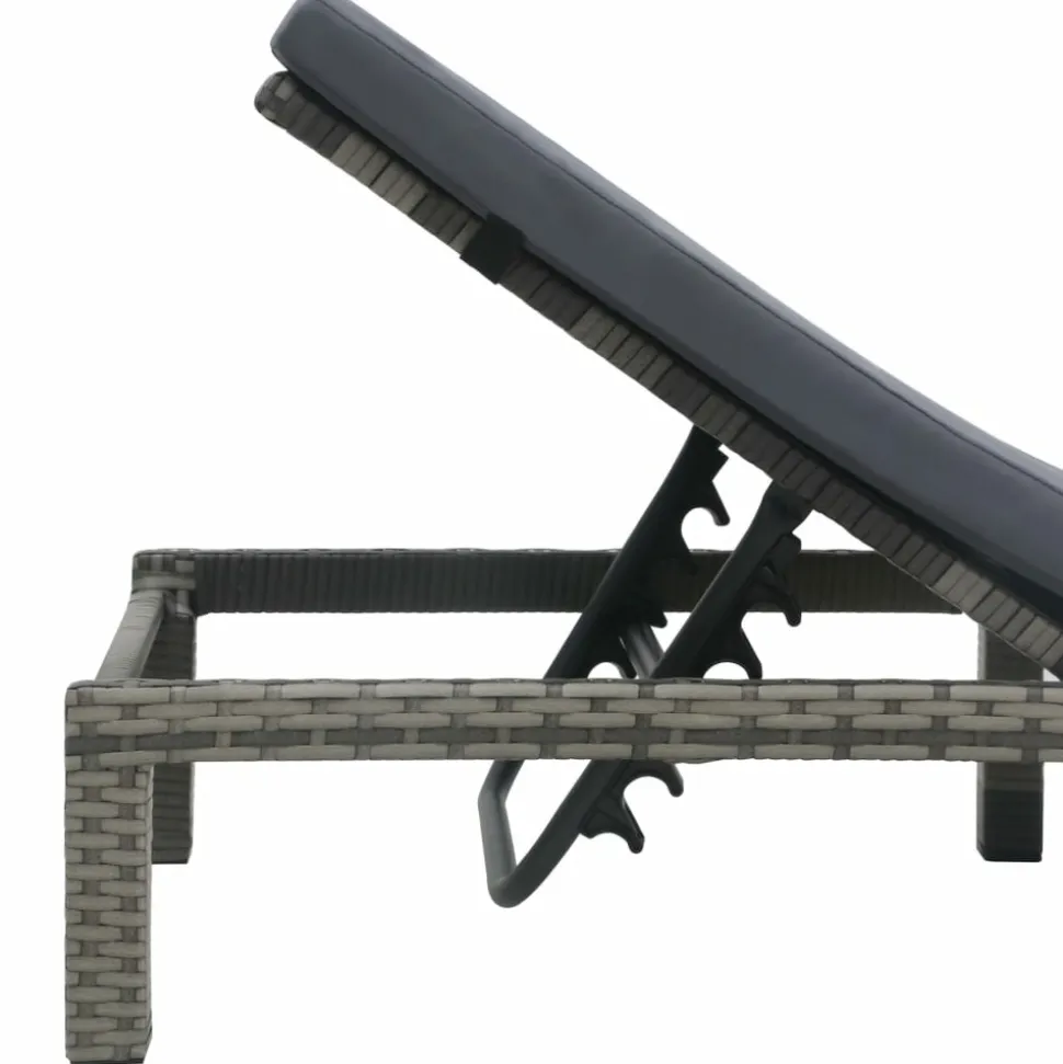 MAISON EXCLUSIVE - Chaise longue avec coussin résine tressée anthracite