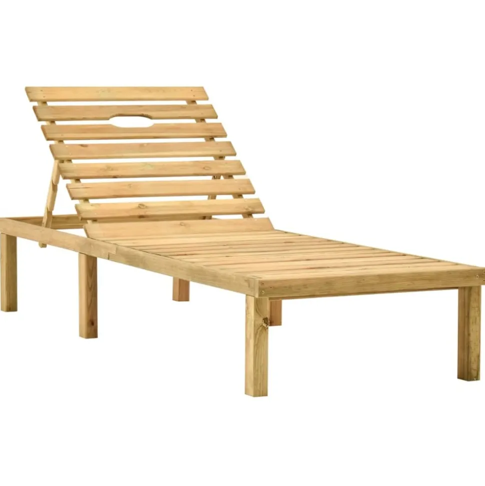MAISON EXCLUSIVE - Chaise longue de jardin avec table bois de pin imprégné