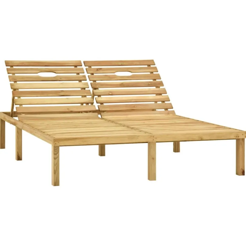 MAISON EXCLUSIVE - Chaise longue double bois de pin imprégné de vert