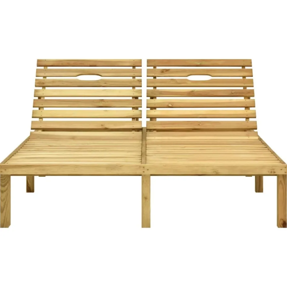 MAISON EXCLUSIVE - Chaise longue double bois de pin imprégné de vert