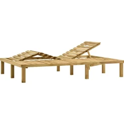 MAISON EXCLUSIVE - Chaise longue double bois de pin imprégné de vert
