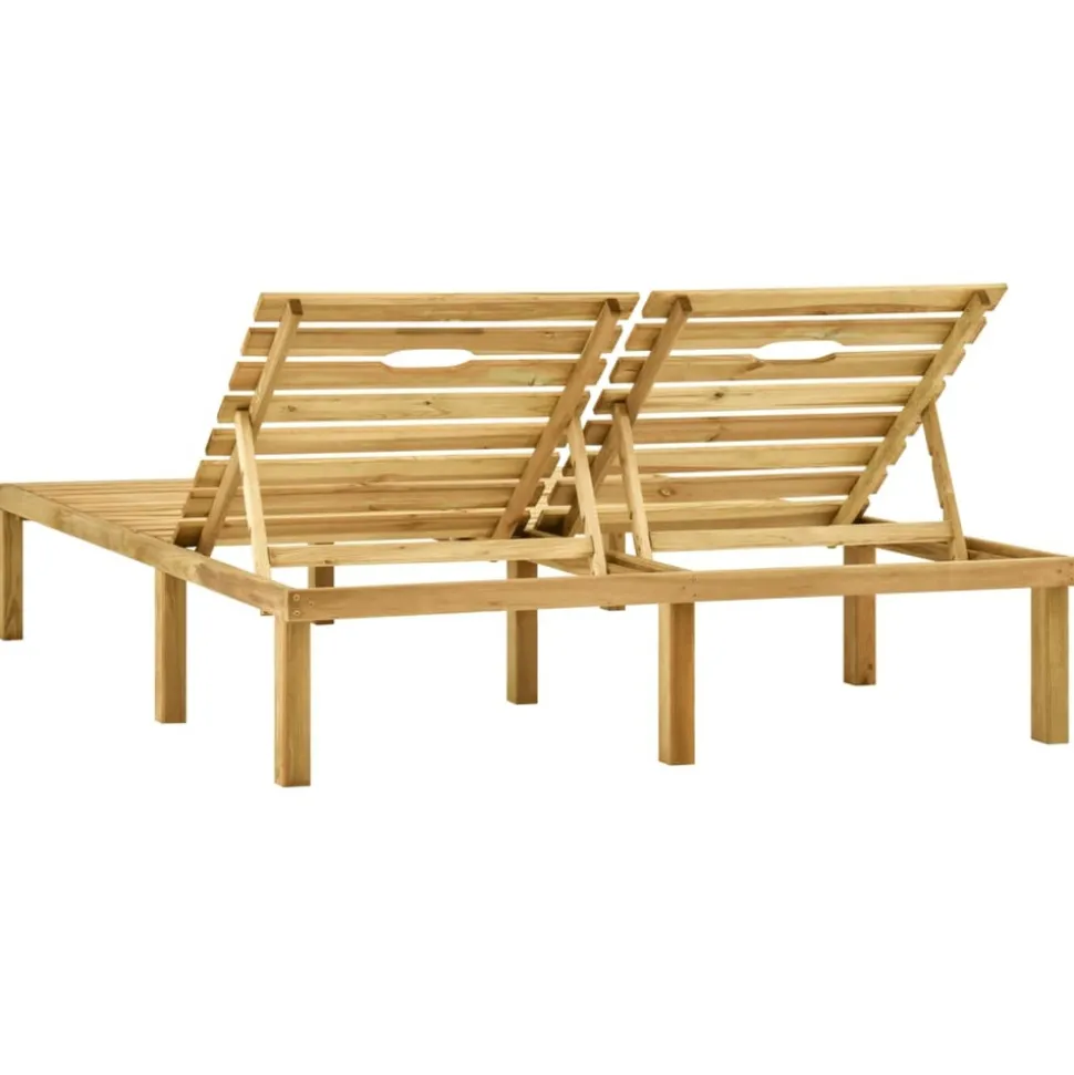 MAISON EXCLUSIVE - Chaise longue double bois de pin imprégné de vert