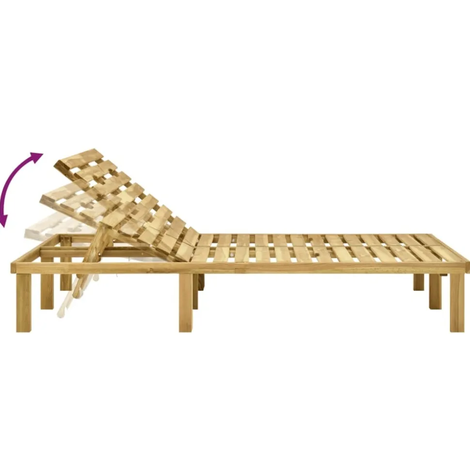 MAISON EXCLUSIVE - Chaise longue double bois de pin imprégné de vert