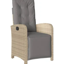 MAISON EXCLUSIVE - Chaise inclinable de jardin et repose-pied mélange beige rotin