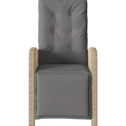 MAISON EXCLUSIVE - Chaise inclinable de jardin et repose-pied mélange beige rotin
